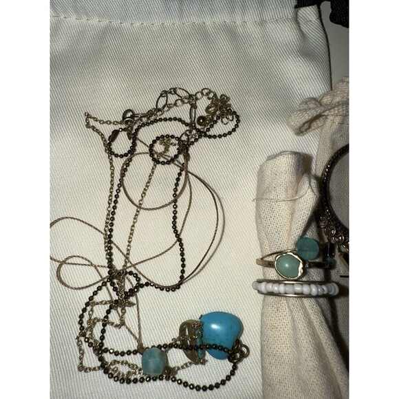 Huge Jewelry Lot, Turquoise, Amazonite, Fashion Boho Necklace Earring Ring Sets - Picture 4 of 16